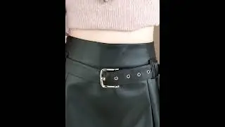 FCPLAZA.COM - Brand New 2 Colors Belt Waist Pleated Leather Skirt