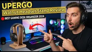 UPERGO Headset Stand & Controller Holder &ndash; Walnut Wood Gaming Desk Accessory Review