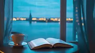 Cozy Oceanfront Room | Rain Sounds with Jazz and Coffee