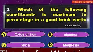 Daily Quiz 5 10 civil engineering questions from Previous papers.