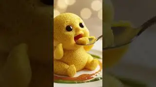 Cute little dhokla eating itself cute asmr video🩷🎀       #aivideoshorts