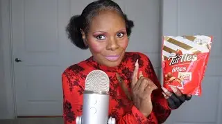 TURTLES CARAMEL CLUSTERS ASMR EATING SOUNDS