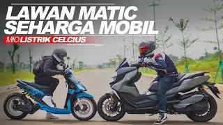DRAG TEST! Mio Listrik Lawan Matic BMW Seharga Mobil! #AtenxKatros