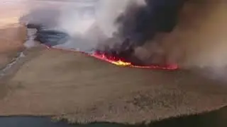 Hundreds of firefighters trying to battle flames in the national park of Biebrza
