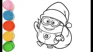 Minion Drawing, Painting and Colouring for Kids and Toddler_Kids Art, Mega Minion Drawing