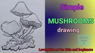 Simple Mushrooms drawing#pencilsketchforbeginners#mushroomsdrawing#easydrawingvideos#trendyvideos