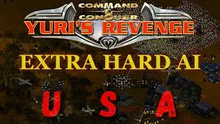 Red Alert 2 Yuri's Revenge 1vs5 Extra Hard AI USA | Funny Map