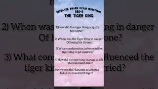 Class 12 cbse The tiger king most important repeated question 👆/#tigerking #cbse #shorts
