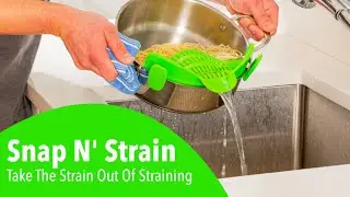 Gizmo Snap N Strain Pot & Pasta Strainer - Adjustable Silicone Clip On Strainer.