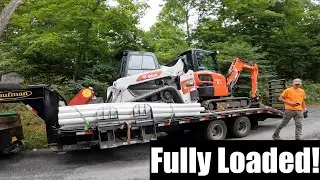 Kubota KX033 Gutter Drain Install in LEDGE! Steelwrist Tiltrotator using the Ripper! Part 1 of 3