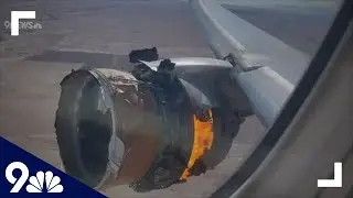 RAW: United Flight 328 engine catches fire