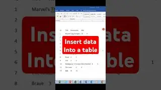 Insert data into a table #msword #mswordtable #mswordforbeginners #mswordshortcuts #msword_computer