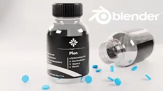 Blender Product Modeling Realistic Medicine Bottle & Pills 3D Modeling in Blender