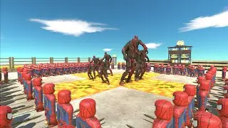 Evolved Deadpool Level Up vs 100 Spiderman Roblox - Animal Battle Revolt Simulator