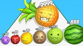 Fruit Merge Run 3D - MAX LEVEL Gameplay Walkthrough (Android,iOS) Ball Run 2048 NEW UPDATE