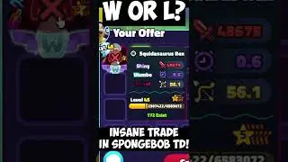 INSANE SHINY WUMBO Squidasaurus & SW Dungeon Master trade in Spongebob TD