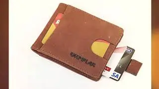 RFID Leather Wallet for Men Genuine Cowhide Money Clip Card Holder by Exemplar MC804