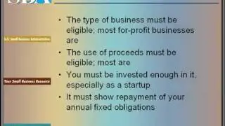 SBA's Credit Criteria