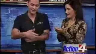 KGBT Blooper: Gecko Jumps on Marcy Martinez