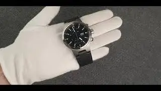 Bespoke watch strap of calf leather for Oris Williams Chronograph watch.