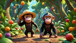 Two Cheeky Chimps Swing Up High | Fun Action Song for Kids | Nursery Rhymes and Baby Songs