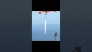 Skycrane, skyscraper antenna installation, Amazing job! #shorts #youtubeshorts