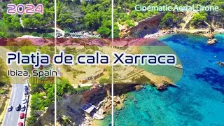 Platja de cala Xarraca From Above - Ibiza - Portinatx - Balearic Islands - 4K Aerial Drone 2024