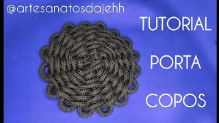 TUTORIAL - PORTA COPOS com corda n&aacute;utica! Fa&ccedil;a voc&ecirc; mesmo! Tutorial completo 