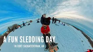 A Fun Sledding Day at Fort Saskatchewan