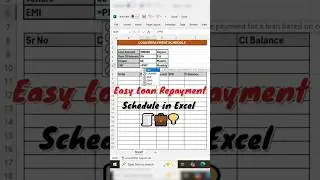 Easy Loan Repayment Schedule in Excel|EMI Calculator Tutorial💡📈💰#emicalculator #excel #shortfeed