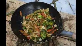 Outdoor cooking with my new Wok