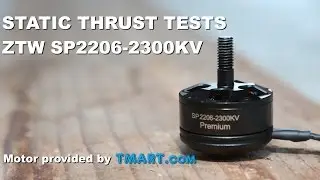ZTW SP2206-2300KV Static Thrust Tests -Motor Available at TMART.com