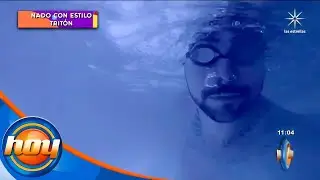 Fer Sagreeb aprende a nadar con aleta con Yared Badillo, el Tritón Azteca, al ritmo del reguetón