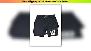 Men's 2-in-1 Running Double Layer Sports Shorts Gym and Fitness Shorts Running Training Shorts