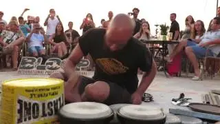 Dario Rossi Techno Street Drummer at Kumharas IBIZA - BLOOP'N'SUNSET part of Bloop Festival 2015