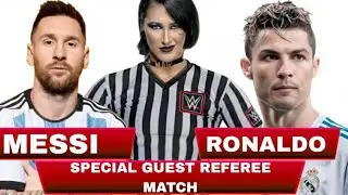Lionel Messi VS Cristiano Ronaldo Special Guest Referee Match Rhea Ripley WWE 2k25 gameplay 