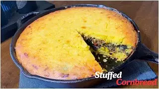 Easy Skillet Stuffed Cornbread Recipe Anyone Can Make!