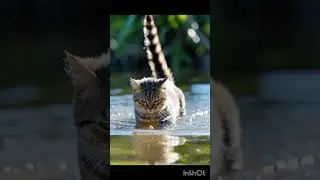 A cat follows its owner into the forest,#CatAdventure #aivideo