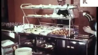 1950s Factory Cafeteria, Food, Lunch, Workers, Colour Archive Footage