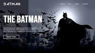 Complete Movie Landing Page Website Design | Html &  CSS | Batman movie page | web design page
