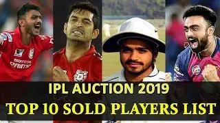 IPL Auction 2019 :- TOP 10 Sold Players List