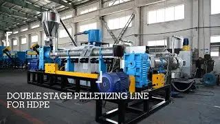 Die face cutting Double stage pelletizing line working on Plastic HDPE flakes