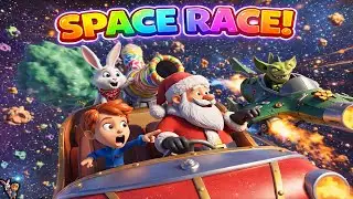 Milo and Tino Race with Santa in Space EP22 💨  Asteroid Belt Sled Race 🚗Fun Kids Cartoon