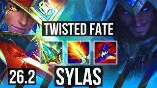 TWISTED FATE vs SYLAS (MID) | 51K damage | EUW Grandmaster | 26.2
