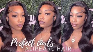 how to get the PERFECT CURLS on body wave hair 🥵 |  13x4 22 inch HD lace wig ft. Alipearl hair