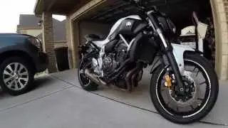 White Motorcycle Reflective Tape on Yamaha Fz-07