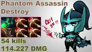 Phantom Assassin Destroy | Amazing build with 4 daedalus | Dota 2 Gameplay 2017