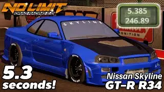 5,3 секунды R34 Tune - Самый быстрый Nissan Skyline GT-R R34 на дистанции 1/4 мили! | No Limit Dr...