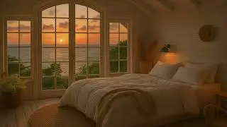 Cozy Coastal Reading Ambience 📚 | Ocean Waves, Wind Chimes, Seagulls & Page Turning Sounds 🌊