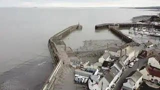 An aerial tour of Watchet it's town & harbour